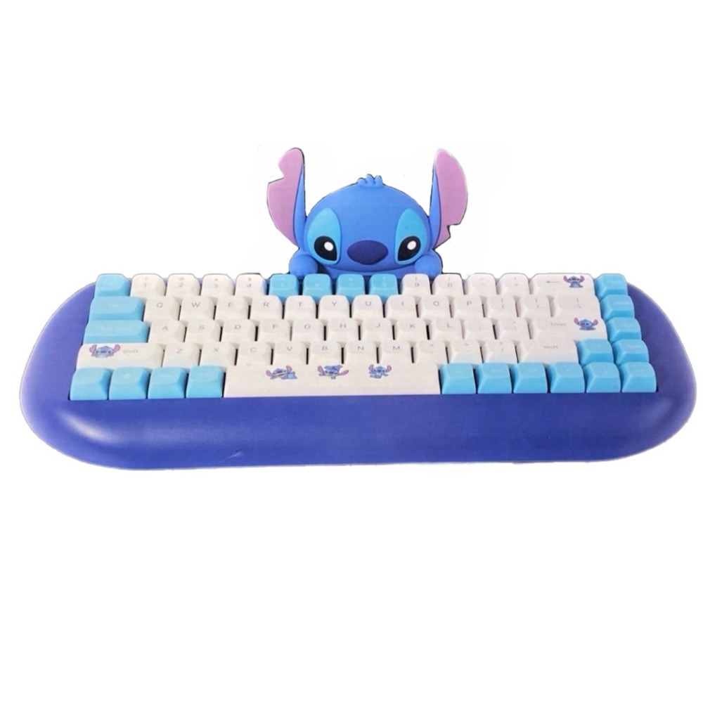 Disney Lilo & Stitch Molded Buddy Wireless Keyboard Blue 69 Keys USB New